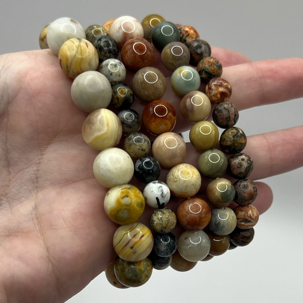 NWOT Earthy Multicolor Crystal Bracelet Set of Five